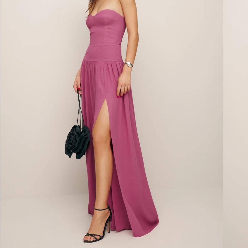Strawberry Wine Slit Maxi Dress Reformation